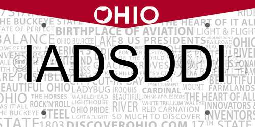 IADSDDI Ohio License Plate