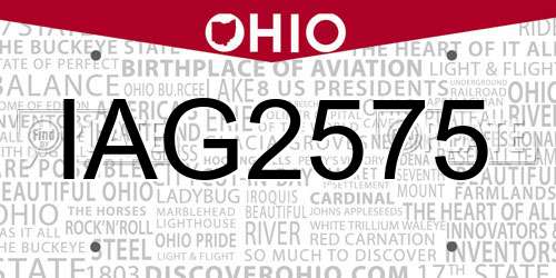 IAG2575 Ohio License Plate