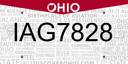 IAG7828 Ohio License Plate