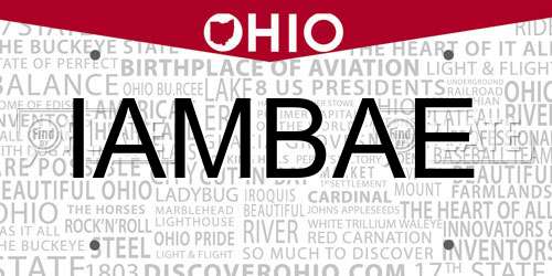 IAMBAE Ohio License Plate