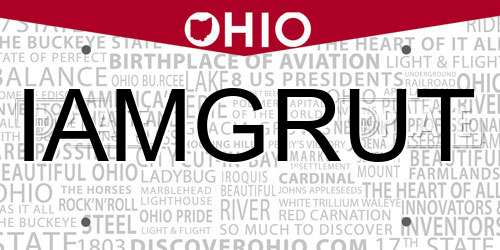 IAMGRUT Ohio License Plate