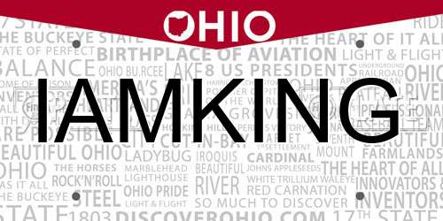 IAMKING Ohio License Plate