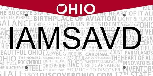 IAMSAVD Ohio License Plate