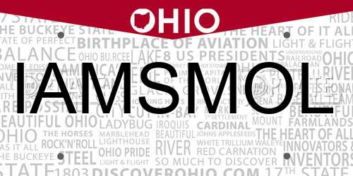 IAMSMOL Ohio License Plate
