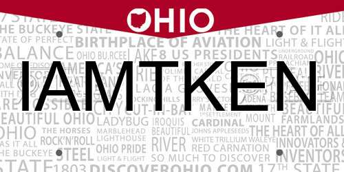 IAMTKEN Ohio License Plate