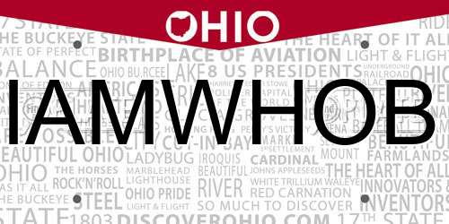 IAMWHOB Ohio License Plate