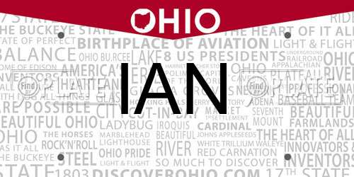 IAN Ohio License Plate