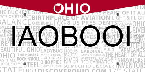 IAOBOOI Ohio License Plate