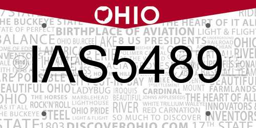 IAS5489 Ohio License Plate