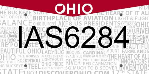 IAS6284 Ohio License Plate