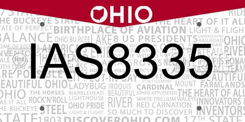 IAS8335 Ohio License Plate