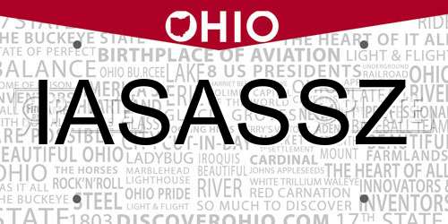 IASASSZ Ohio License Plate