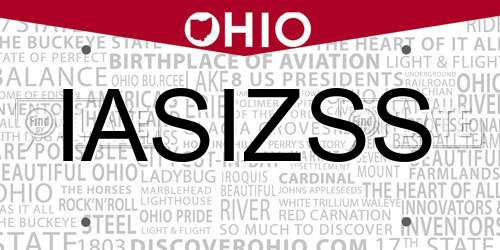 IASIZSS Ohio License Plate