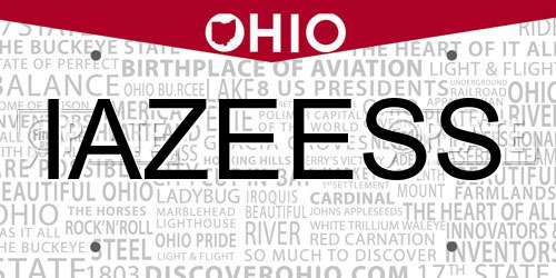 IAZEESS Ohio License Plate