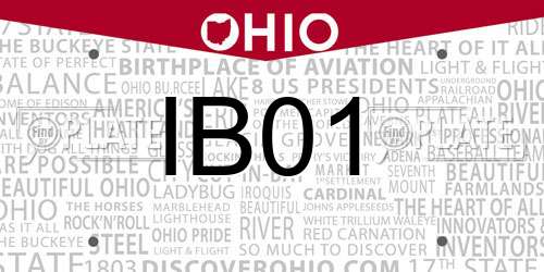 IB01 Ohio License Plate