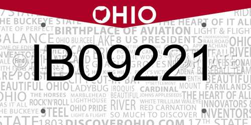 IB09221 Ohio License Plate