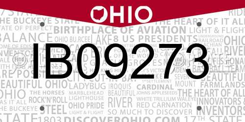 IB09273 Ohio License Plate