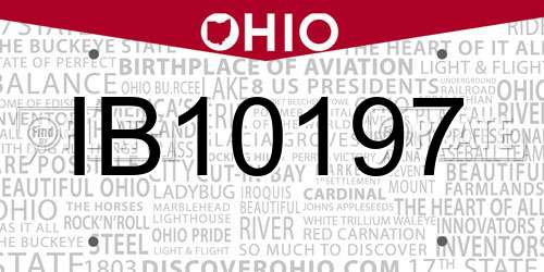 IB10197 Ohio License Plate
