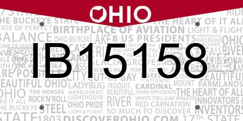 IB15158 Ohio License Plate