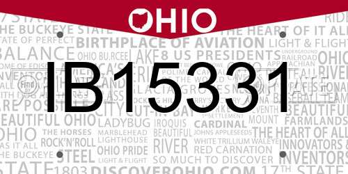 IB15331 Ohio License Plate