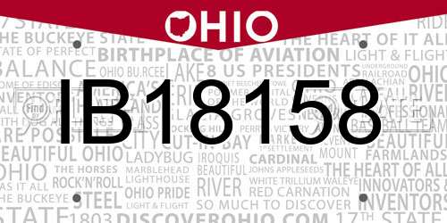 IB18158 Ohio License Plate