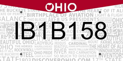 IB1B158 Ohio License Plate