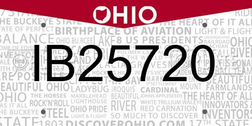 IB25720 Ohio License Plate