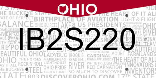 IB2S220 Ohio License Plate
