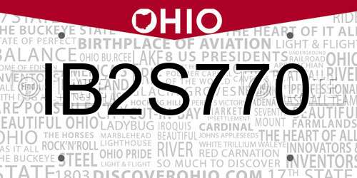 IB2S770 Ohio License Plate