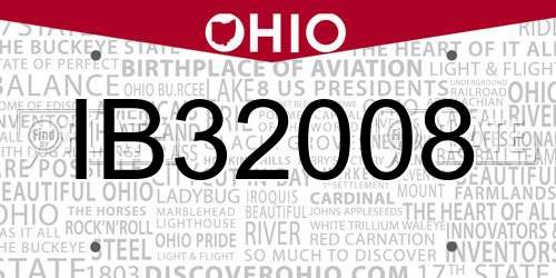 IB32008 Ohio License Plate
