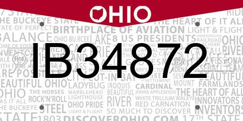 IB34872 Ohio License Plate