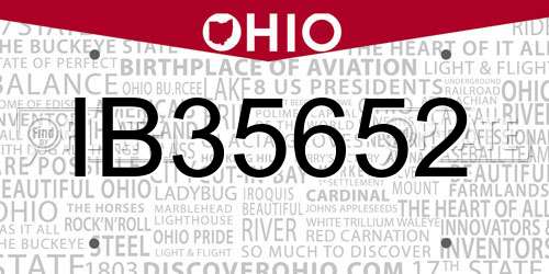 IB35652 Ohio License Plate