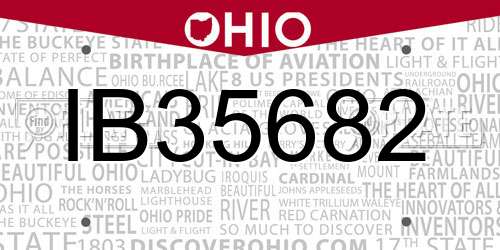 IB35682 Ohio License Plate