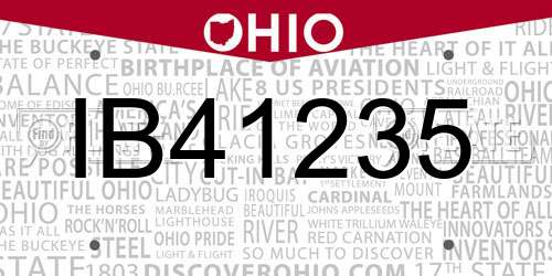 IB41235 Ohio License Plate