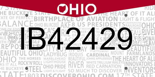 IB42429 Ohio License Plate