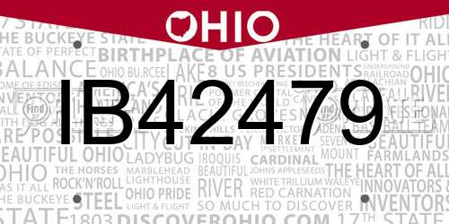 IB42479 Ohio License Plate