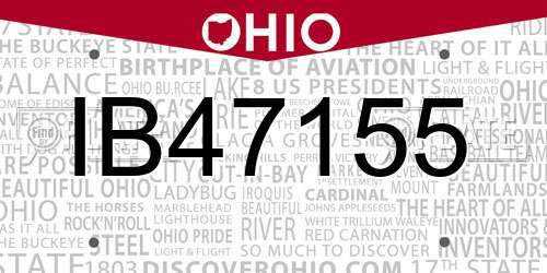 IB47155 Ohio License Plate