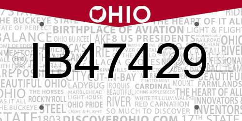 IB47429 Ohio License Plate