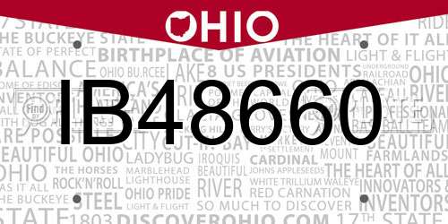 IB48660 Ohio License Plate