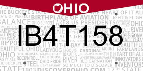IB4T158 Ohio License Plate