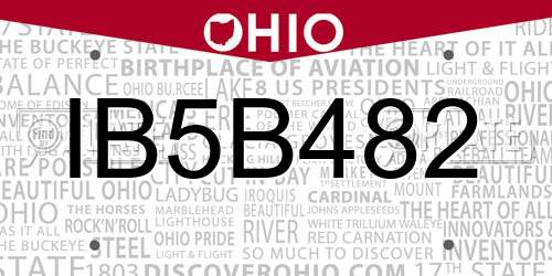 IB5B482 Ohio License Plate