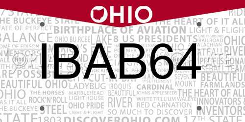 IBAB64 Ohio License Plate