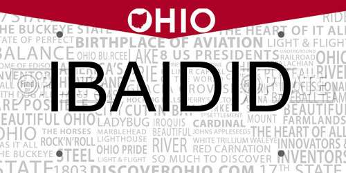 IBAIDID Ohio License Plate