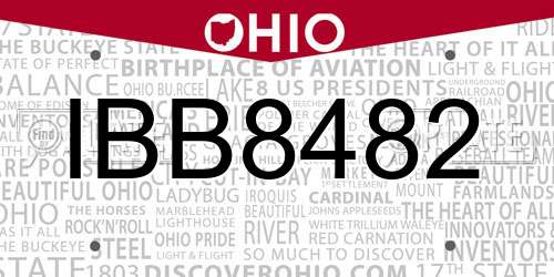 IBB8482 Ohio License Plate