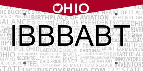 IBBBABT Ohio License Plate