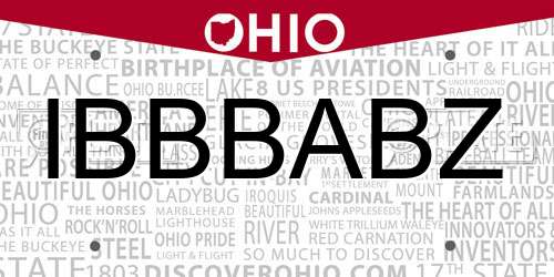 IBBBABZ Ohio License Plate