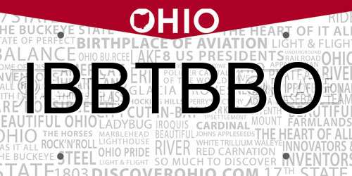 IBBTBBO Ohio License Plate