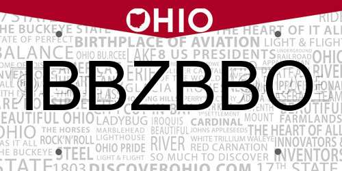 IBBZBBO Ohio License Plate