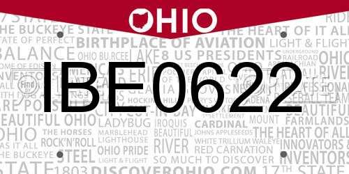 IBE0622 Ohio License Plate