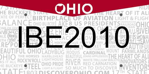 IBE2010 Ohio License Plate